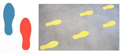 Zvětšit fotografii - DuraStripe FOOT PRINTS podlahové značení